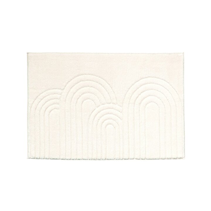 Tapis d'extérieur rond à fleurs - Cassie Arches Blanc