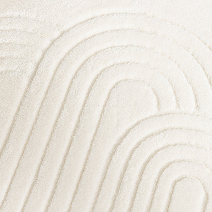 Tapis d'extérieur rond à fleurs - Cassie Arches Blanc - 2