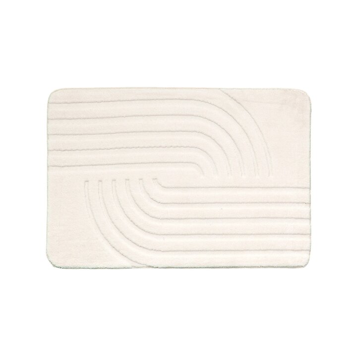 Tapis d'extérieur rond à fleurs - Cassie Curves Blanc