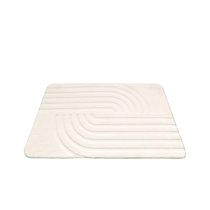 Tapis d'extérieur rond à fleurs - Cassie Curves Blanc - 1