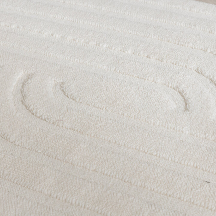 Tapis d'extérieur rond à fleurs - Cassie Curves Blanc - 2