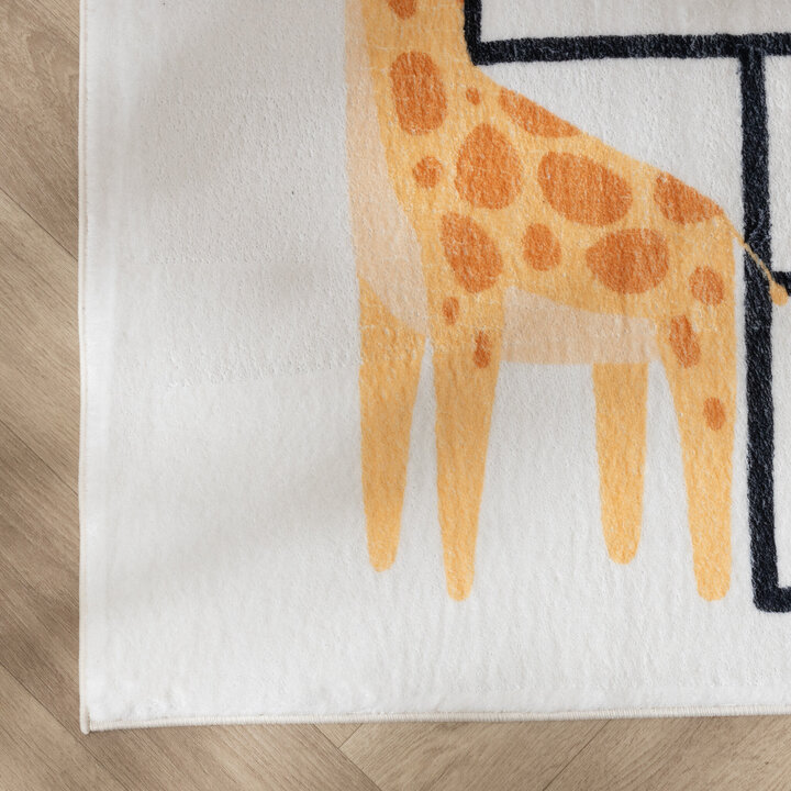 Tapis d'extérieur à fleurs - Ruby Giraffe Crème - 4
