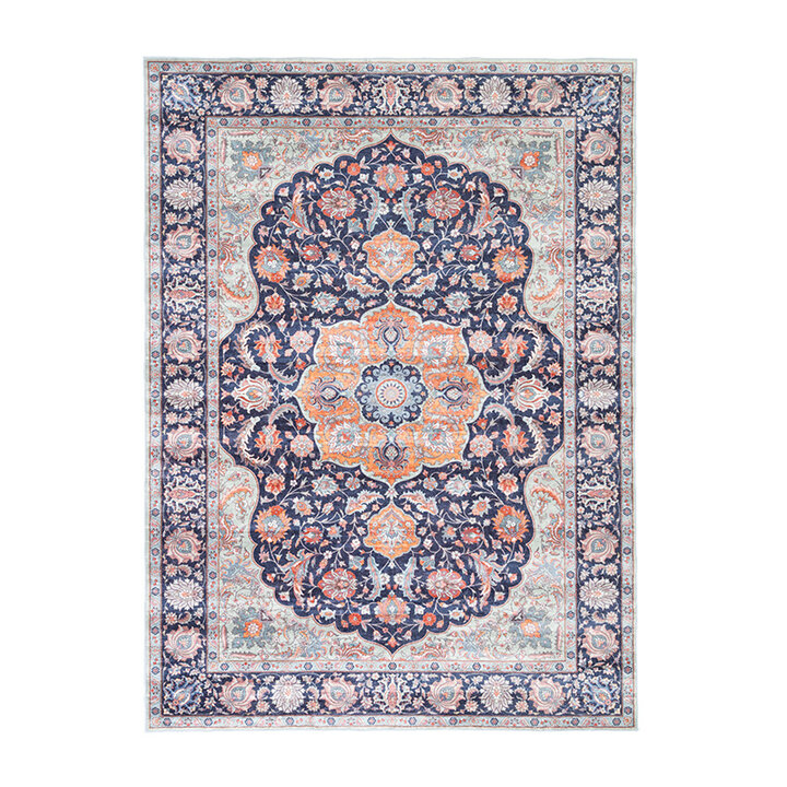Tapis vintage - Imagine Medaillon Bleu - 1