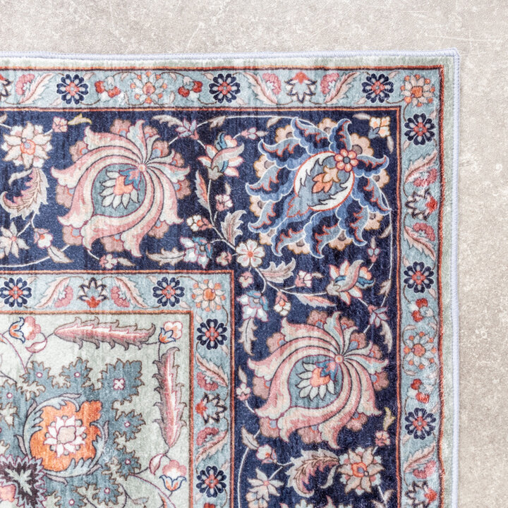 Tapis vintage - Imagine Medaillon Bleu - 5