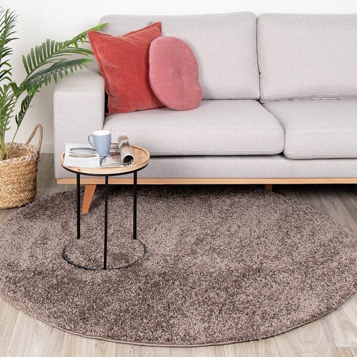 Tapis rond à poils longs - Lofty Taupe