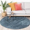 Tapis rond à poils longs - Lofty Bleu - thumbnail