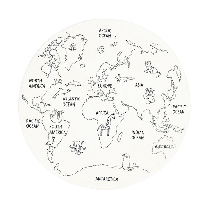 Tapis à fleurs - Globe Crème - 1