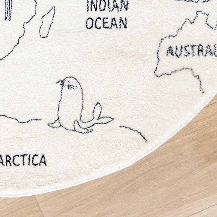 Tapis à fleurs - Globe Crème - 3