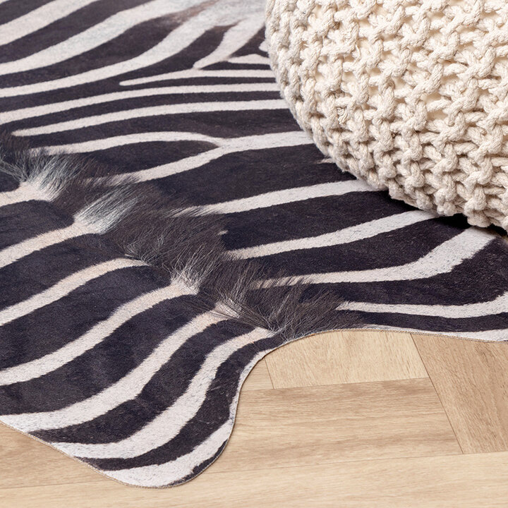 Tapis Peau de zèbre - Bovine Noir/Blanc - 4