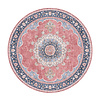 Tapis vintage rond - Lily Medaillon Rouge/Rose - thumbnail 1