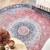 Tapis vintage rond - Lily Medaillon Rouge/Rose - thumbnail 4