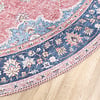 Tapis vintage rond - Lily Medaillon Rouge/Rose - thumbnail 5