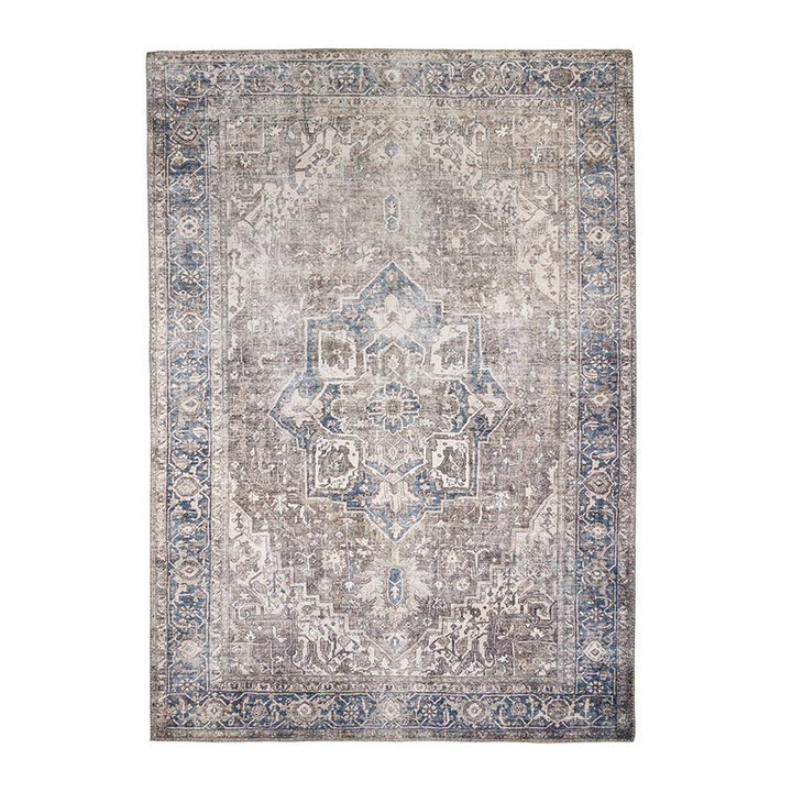 Tapis vintage - Lugan Taupe/Bleu - 1