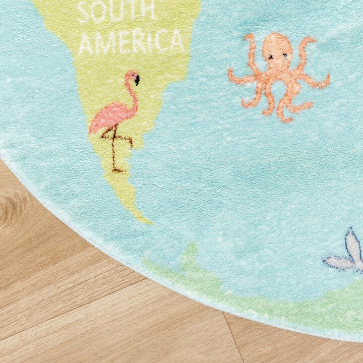 Tapis à fleurs - Globe Bleu Clair - 3