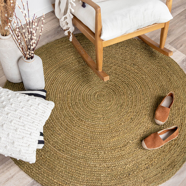 Tapis en jute - Fair Rond Vert