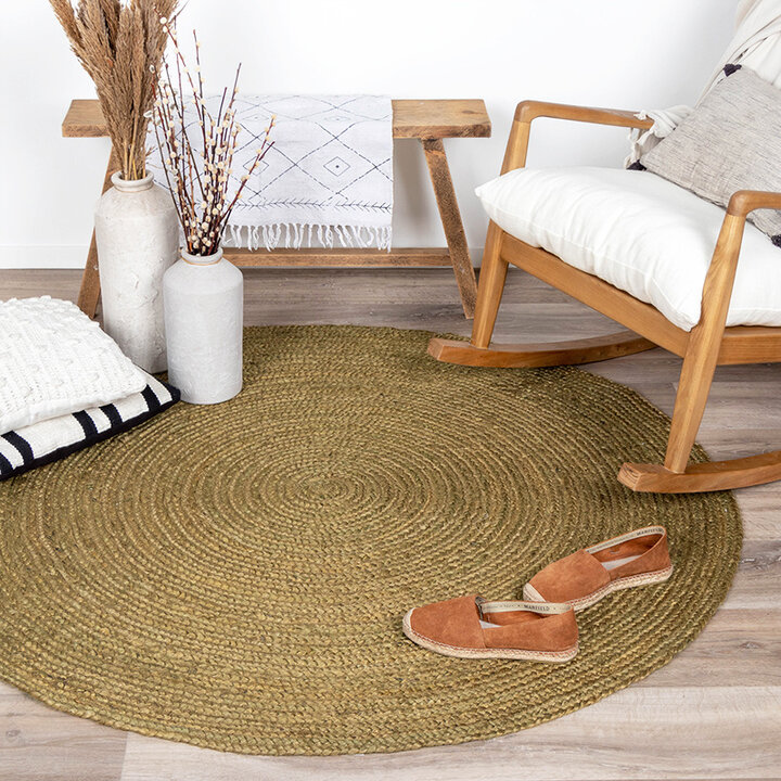 Tapis en jute - Fair Rond Vert - 3
