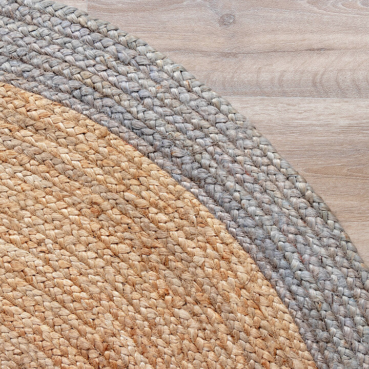 Tapis en jute - Fair Rond Naturel/Gris - 5