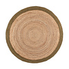 Tapis en jute - Fair Rond Naturel/Vert - thumbnail 1