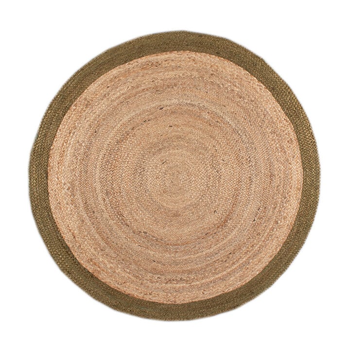 Tapis en jute - Fair Rond Naturel/Vert - 1