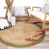Tapis en jute - Fair Rond Naturel/Vert - thumbnail 3