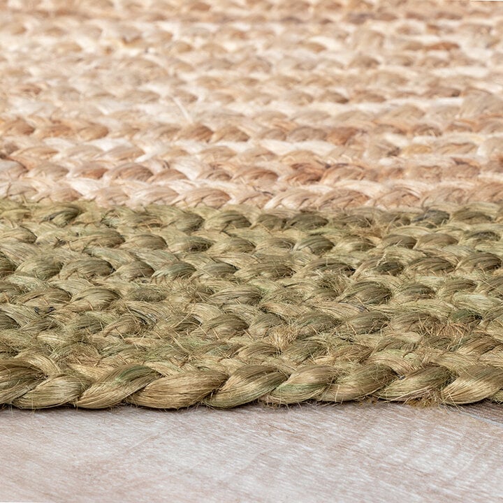 Tapis en jute - Fair Rond Naturel/Vert - 7
