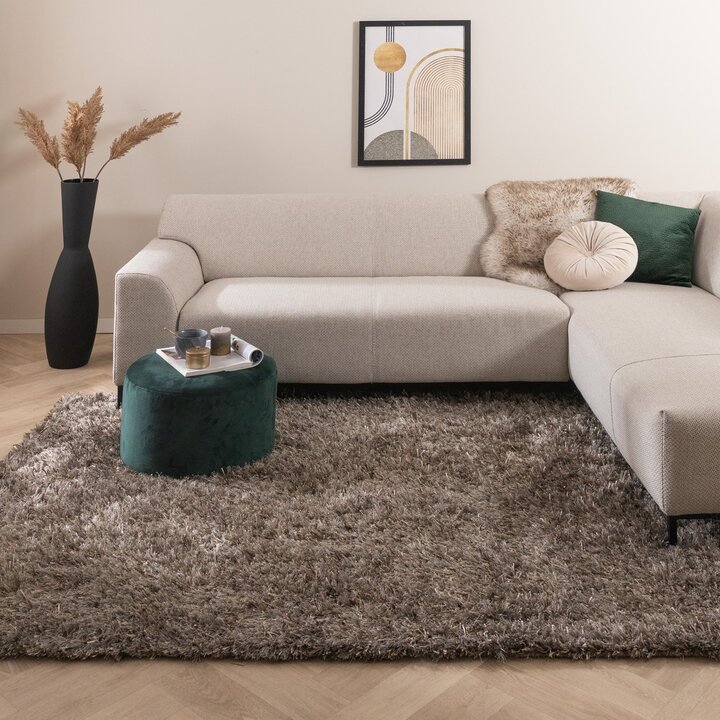Tapis shaggy rond - Grace Gris