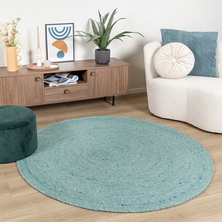 Tapis en laine rond - Wise Bleu - 4