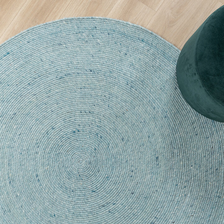 Tapis en laine rond - Wise Bleu - 6