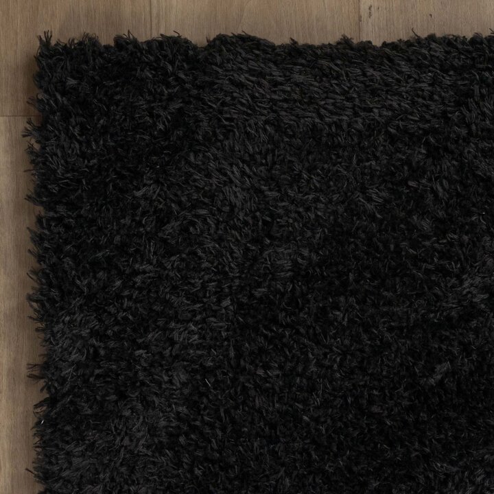 Tapis shaggy rond - Blaze Noir - 5