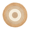 Tapis rond en jute - Mirai Border Blanc/Naturel - thumbnail 1