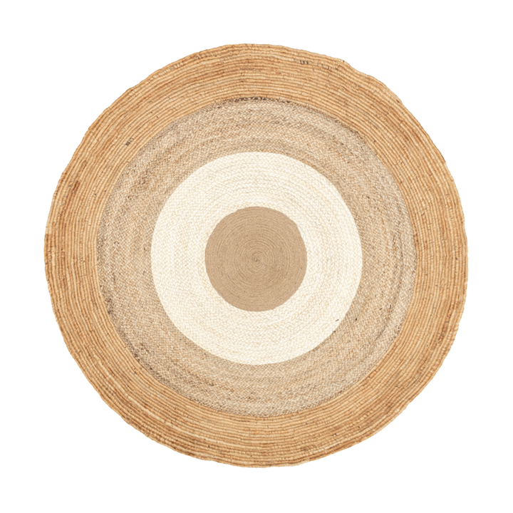 Tapis rond en jute - Mirai Border Blanc/Naturel - 1