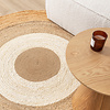 Tapis rond en jute - Mirai Border Blanc/Naturel - thumbnail 2