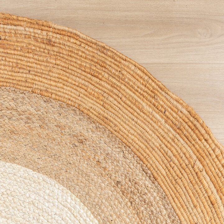 Tapis rond en jute - Mirai Border Blanc/Naturel - 3
