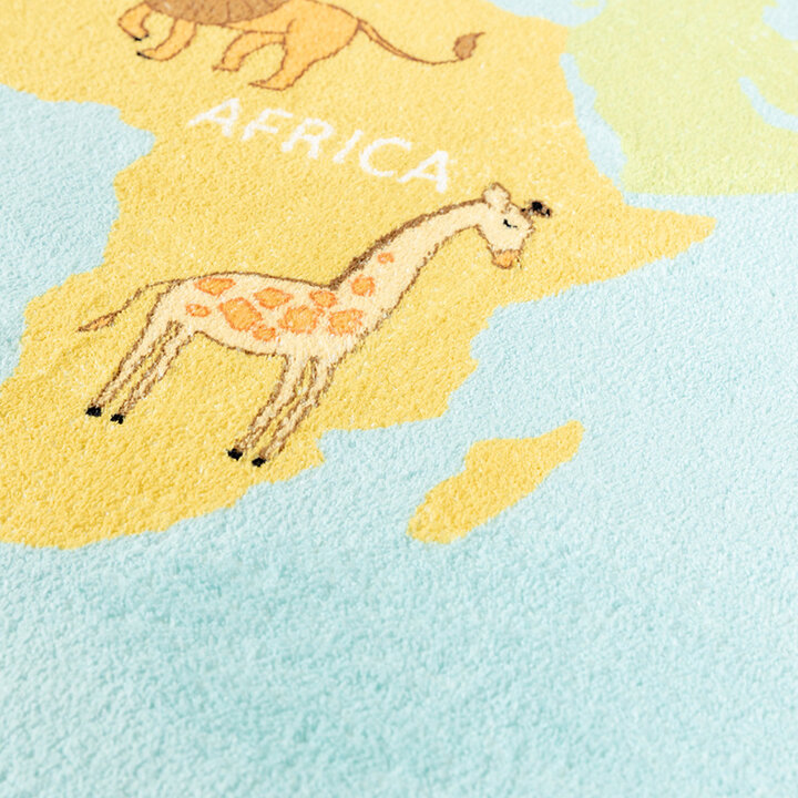 Tapis pour enfants - Globe Bleu Clair - 3