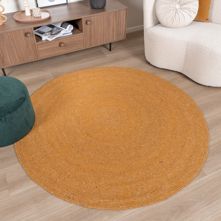 Tapis en laine rond - Wise Jaune - 5