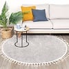 Tapis rond à poils longs - Lofty Fringe Gris Clair - thumbnail