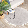 Tapis rond à poils longs - Lofty Fringe Gris Clair - thumbnail 3
