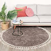 Tapis rond à poils longs - Lofty Fringe Taupe - thumbnail