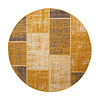 Tapis patchwork rond - Spring Jaune Ocre/Taupe - thumbnail 1
