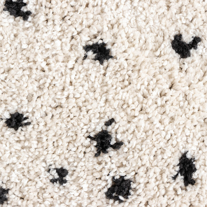 Tapis à poils longs - Grand Dots Crème/Noir - 4