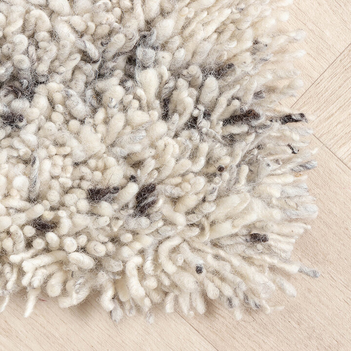 Tapis en laine à poils longs - Royal Crème/Gris Mélangé - 7