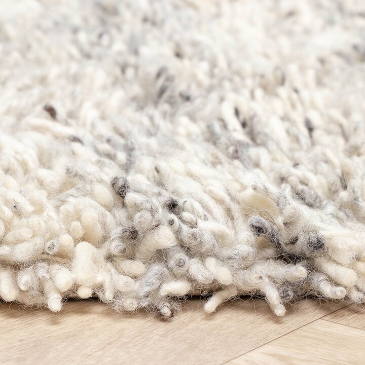 Tapis en laine à poils longs - Royal Crème/Gris Mélangé - 8