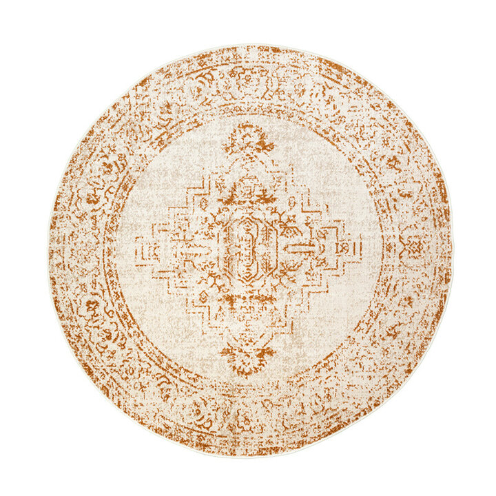 Tapis vintage rond - Spring Ethnic Crème/Terracotta - 1