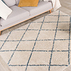 Tapis à poils longs - Grand Lines Crème/Bleu - thumbnail 3
