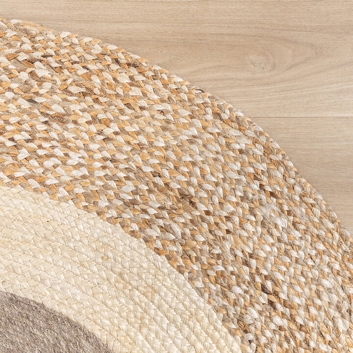 Tapis rond en jute - Mirai Border Blanc/Mélange - 3