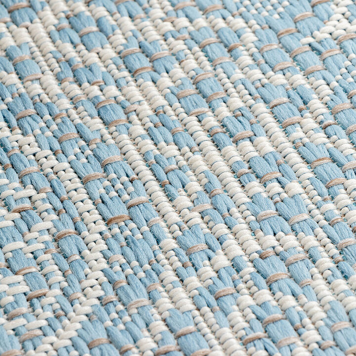 Tapis d'extérieur rond - Summer Azteca Bleu Clair - 9