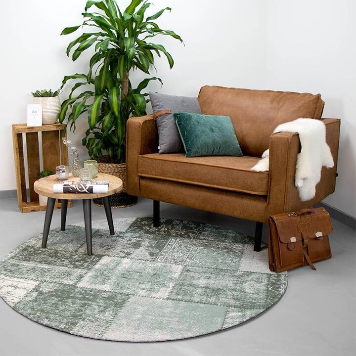 Tapis patchwork rond - Dreams Vert - 4