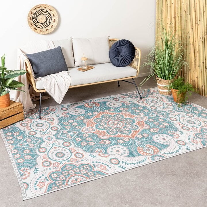Tapis de balcon - Vedra Medaillon Bleu
