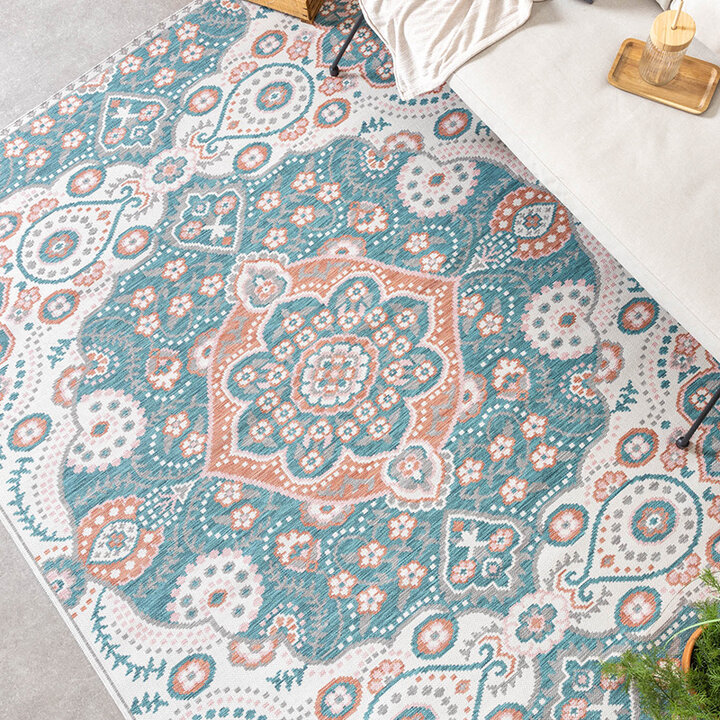 Tapis de balcon - Vedra Medaillon Bleu - 3