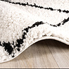 Tapis carré à poils longs - Grand Lines Crème/Noir - thumbnail 5